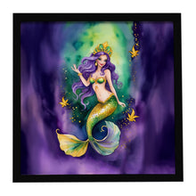 Load image into Gallery viewer, Mermaid Mardi Gras Framed Metal Print