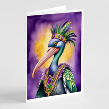 Load image into Gallery viewer, Pelican Mardi Gras Greeting Cards - Blank Note Cards – 8-Pack of Artist-Designed Cards with Envelopes