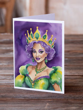 Load image into Gallery viewer, Queen of Mardi Gras Greeting Cards - Blank Note Cards – 8-Pack of Artist-Designed Cards with Envelopes