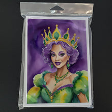 Load image into Gallery viewer, Queen of Mardi Gras Greeting Cards - Blank Note Cards – 8-Pack of Artist-Designed Cards with Envelopes