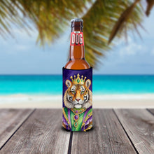 Load image into Gallery viewer, Tiger the King of Mardi Gras Slim Can Huggers – Fun, Functional Drink Coolers for Every Occasion
