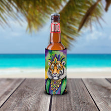 Load image into Gallery viewer, Tiger the King of Mardi Gras Slim Can Huggers – Fun, Functional Drink Coolers for Every Occasion