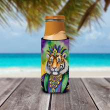 Load image into Gallery viewer, Tiger the King of Mardi Gras Slim Can Huggers – Fun, Functional Drink Coolers for Every Occasion