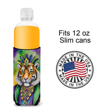 Load image into Gallery viewer, Tiger the King of Mardi Gras Slim Can Huggers – Fun, Functional Drink Coolers for Every Occasion