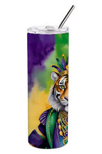 Load image into Gallery viewer, Tiger the King of Mardi Gras Stainless Steel Skinny Tumbler