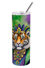 Load image into Gallery viewer, Tiger the King of Mardi Gras Stainless Steel Skinny Tumbler