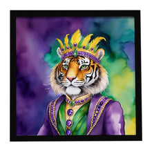 Load image into Gallery viewer, Tiger the King of Mardi Gras Framed Metal Print
