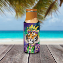 Load image into Gallery viewer, Tiger the King of Mardi Gras Slim Can Huggers – Fun, Functional Drink Coolers for Every Occasion