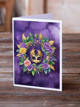 Load image into Gallery viewer, Wreath Mardi Gras Greeting Cards - Blank Note Cards – 8-Pack of Artist-Designed Cards with Envelopes