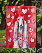 Load image into Gallery viewer, Afghan Hound Valentine’s Day Garden Flag – Dog-Themed Heart Yard Decor