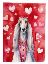 Load image into Gallery viewer, Afghan Hound Valentine’s Day Garden Flag – Dog-Themed Heart Yard Decor