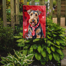Load image into Gallery viewer, Airedale Terrier Valentine’s Day Garden Flag – Dog-Themed Heart Yard Decor