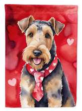 Load image into Gallery viewer, Airedale Terrier Valentine’s Day Garden Flag – Dog-Themed Heart Yard Decor
