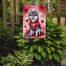 Load image into Gallery viewer, Alaskan Klee Kai Valentine’s Day Garden Flag – Dog-Themed Heart Yard Decor