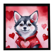 Load image into Gallery viewer, Alaskan Klee Kai My Valentine Framed Metal Print