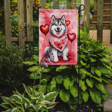 Load image into Gallery viewer, Alaskan Malamute Valentine’s Day Garden Flag – Dog-Themed Heart Yard Decor