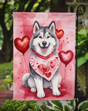 Load image into Gallery viewer, Alaskan Malamute Valentine’s Day Garden Flag – Dog-Themed Heart Yard Decor