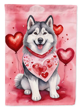 Load image into Gallery viewer, Alaskan Malamute Valentine’s Day Garden Flag – Dog-Themed Heart Yard Decor