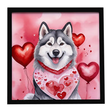 Load image into Gallery viewer, Alaskan Malamute My Valentine Framed Metal Print