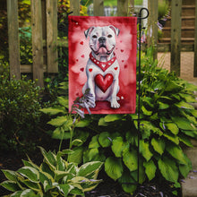 Load image into Gallery viewer, American Bulldog Valentine’s Day Garden Flag – Dog-Themed Heart Yard Decor