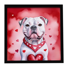 Load image into Gallery viewer, American Bulldog My Valentine Framed Metal Print