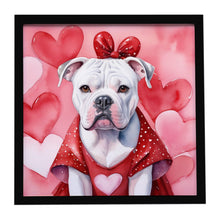 Load image into Gallery viewer, American Bulldog My Valentine Framed Metal Print
