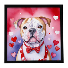 Load image into Gallery viewer, American Bulldog My Valentine Framed Metal Print