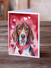 Load image into Gallery viewer, American English Coonhound My Valentine Greeting Cards - Blank Note Cards – 8-Pack of Artist-Designed Cards with Envelopes