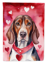 Load image into Gallery viewer, American English Coonhound Valentine’s Day Garden Flag – Dog-Themed Heart Yard Decor