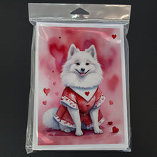 Load image into Gallery viewer, American Eskimo My Valentine Greeting Cards - Blank Note Cards – 8-Pack of Artist-Designed Cards with Envelopes