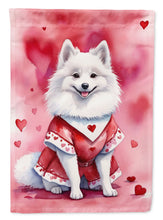 Load image into Gallery viewer, American Eskimo Valentine’s Day Garden Flag – Dog-Themed Heart Yard Decor