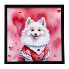 Load image into Gallery viewer, American Eskimo My Valentine Framed Metal Print