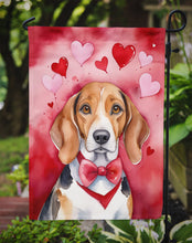 Load image into Gallery viewer, American Foxhound Valentine’s Day Garden Flag – Dog-Themed Heart Yard Decor