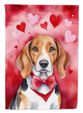 Load image into Gallery viewer, American Foxhound Valentine’s Day Garden Flag – Dog-Themed Heart Yard Decor