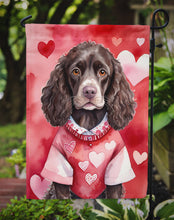 Load image into Gallery viewer, American Water Spaniel Valentine’s Day Garden Flag – Dog-Themed Heart Yard Decor
