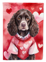 Load image into Gallery viewer, American Water Spaniel Valentine’s Day Garden Flag – Dog-Themed Heart Yard Decor