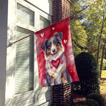 Load image into Gallery viewer, Australian Shepherd My Valentine House Flag