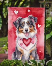 Load image into Gallery viewer, Australian Shepherd Valentine’s Day Garden Flag – Dog-Themed Heart Yard Decor