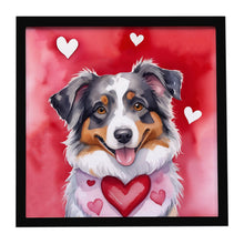 Load image into Gallery viewer, Australian Shepherd My Valentine Framed Metal Print