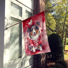 Load image into Gallery viewer, Australian Shepherd My Valentine House Flag