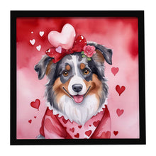 Load image into Gallery viewer, Australian Shepherd My Valentine Framed Metal Print