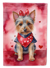 Load image into Gallery viewer, Australian Terrier Valentine’s Day Garden Flag – Dog-Themed Heart Yard Decor