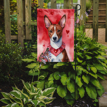 Load image into Gallery viewer, Basenji Valentine’s Day Garden Flag – Dog-Themed Heart Yard Decor
