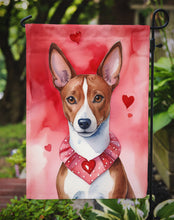 Load image into Gallery viewer, Basenji Valentine’s Day Garden Flag – Dog-Themed Heart Yard Decor