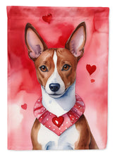 Load image into Gallery viewer, Basenji Valentine’s Day Garden Flag – Dog-Themed Heart Yard Decor