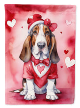 Load image into Gallery viewer, Basset Hound My Valentine House Flag