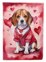 Load image into Gallery viewer, Beagle My Valentine House Flag