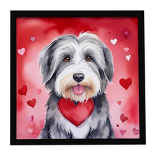 Load image into Gallery viewer, Bearded Collie My Valentine Framed Metal Print