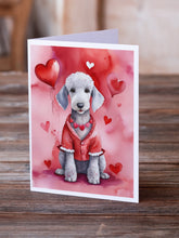 Load image into Gallery viewer, Bedlington Terrier My Valentine Greeting Cards - Blank Note Cards – 8-Pack of Artist-Designed Cards with Envelopes