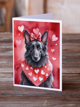 Load image into Gallery viewer, Belgian Sheepdog My Valentine Greeting Cards - Blank Note Cards – 8-Pack of Artist-Designed Cards with Envelopes